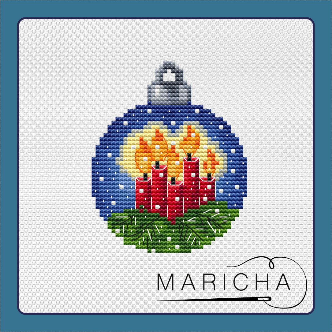 Christmas Ball. Candles - PDF Cross Stitch Pattern-0