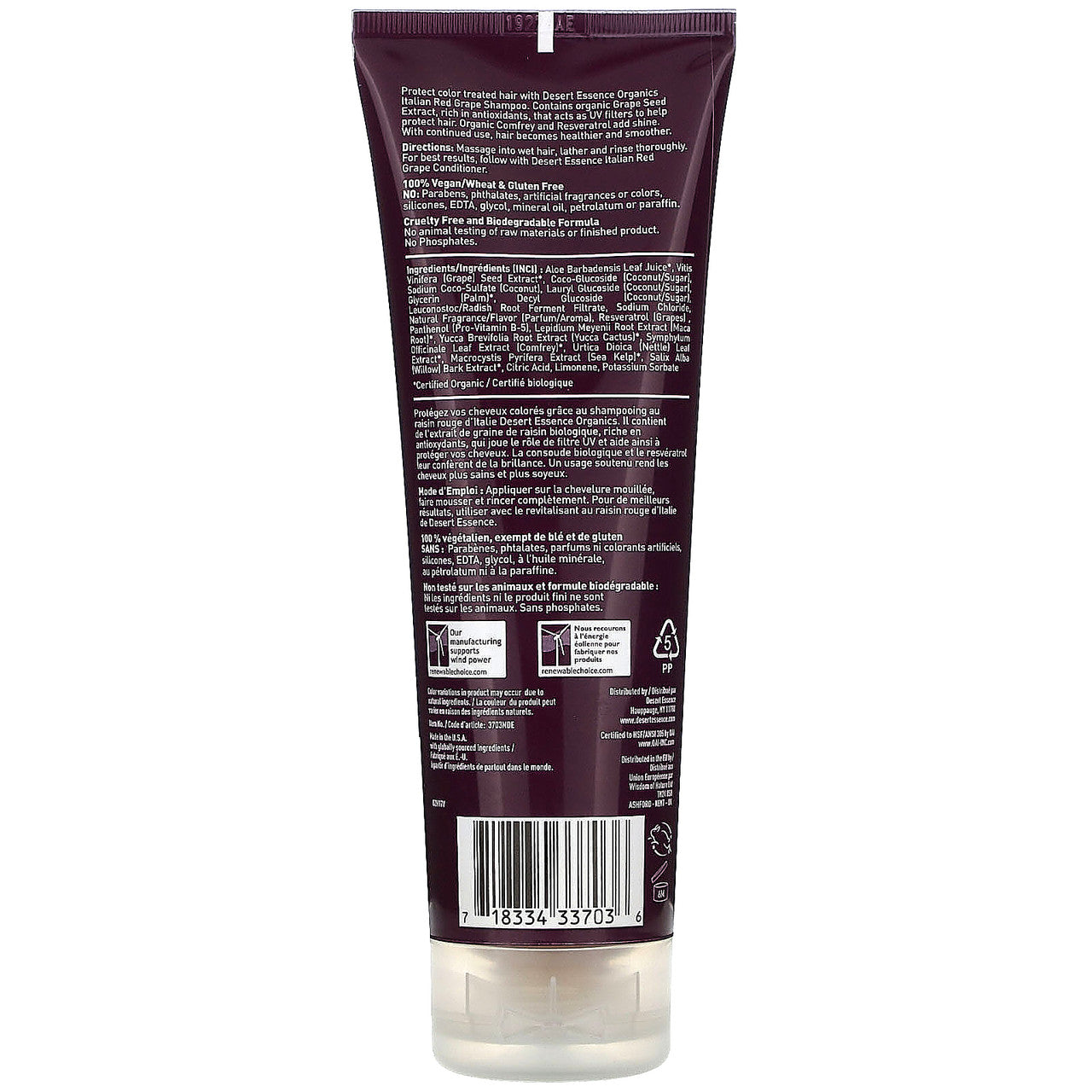 Desert Essence Italian Red Grape Shampoo (1x8 Oz)-1